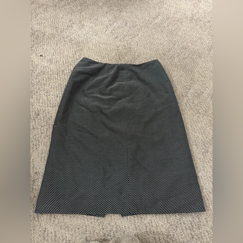 Ellen Tracy Black White Polka Dot Pencil Skirt Size 6 Career Classic Stretch